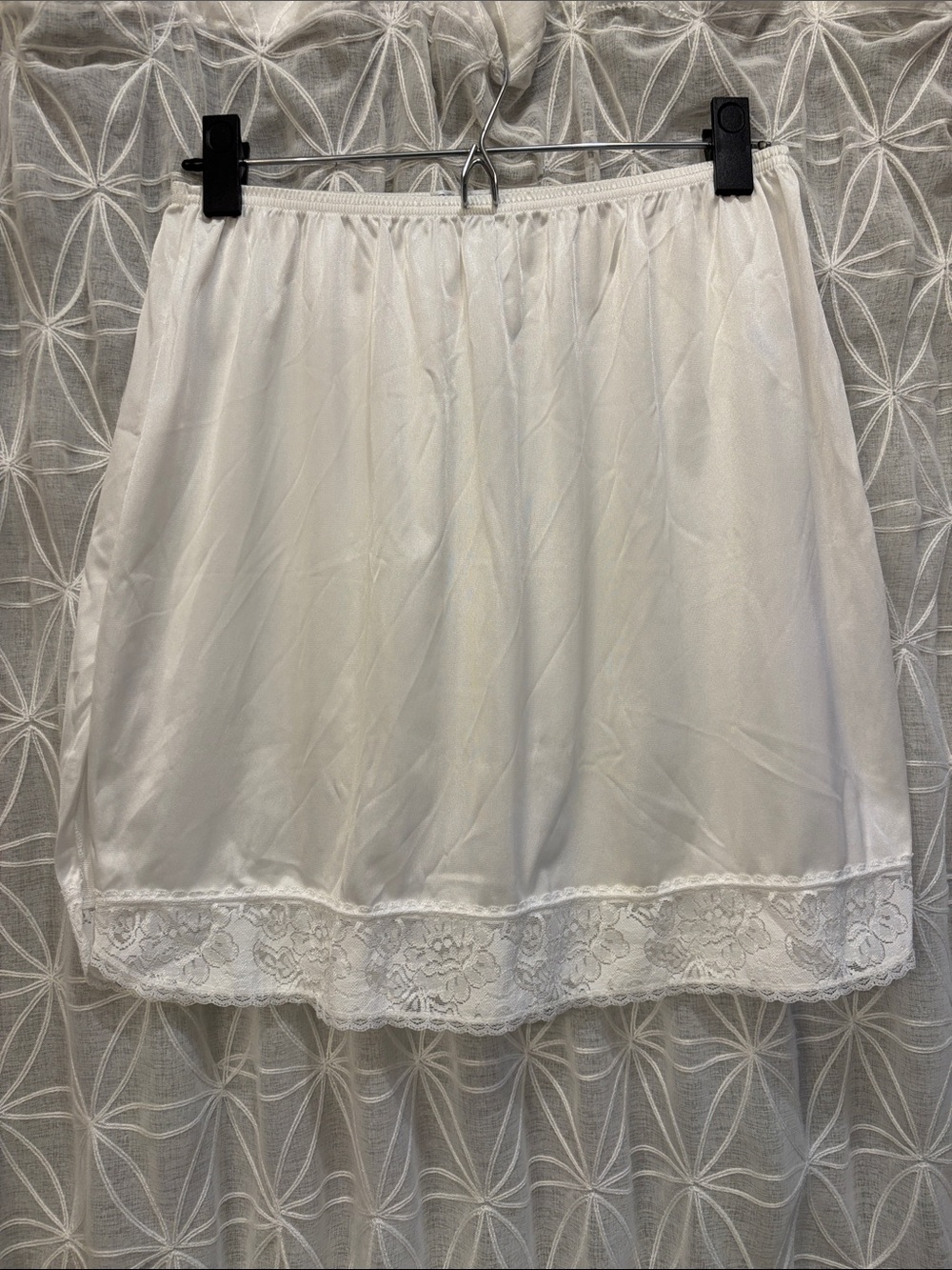 Vanity Fair White Half Slip with Lace Trim